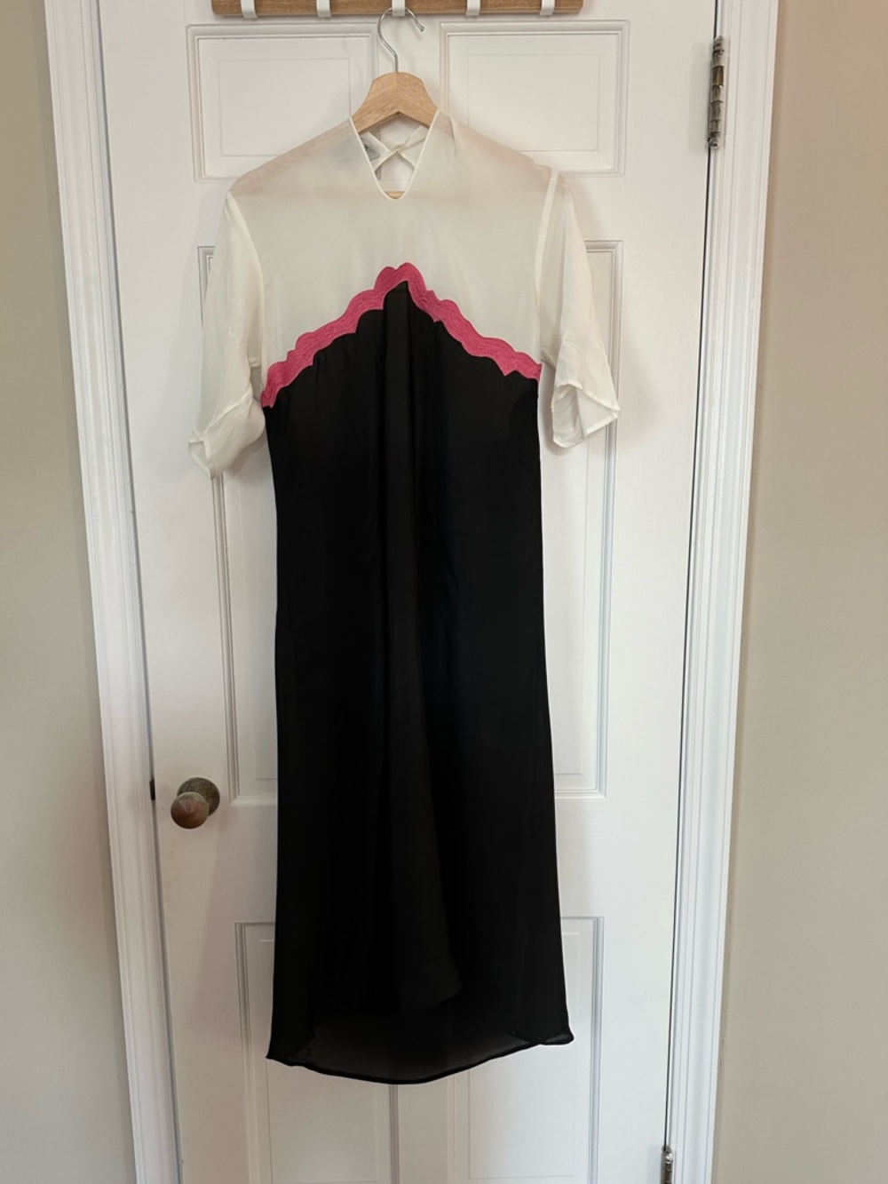 Funky Nikki Chasin Midi Dress with Pink Trim